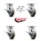 Service Caster 6 Inch Kingpinless Thermoplastic Wheel Caster Set with Brake and Swivel Lock SCC SCC-KP30S620-TPRRD-SLB-BSL-4 - alternate 3